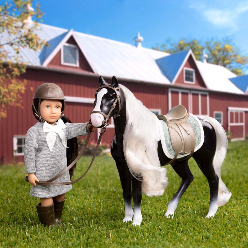 Lori â€“ Mini Doll & Toy Horse â€“ Small 6-Inch Doll & Gypsy Vanner Horse â€“ Set with Clothes, Animal & Accessories â€“ Playset for Kids â€“ Ansley & Arabel â€“ 3+ Years - Image 2